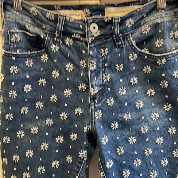 Anthropologie Pilcro Daisy Embroidery High Rise Crop Jeans - Picture 4 of 15